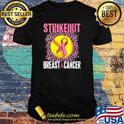 Strike Out Breast Cancer Awareness Leopard Softball Fighters T-Shirt