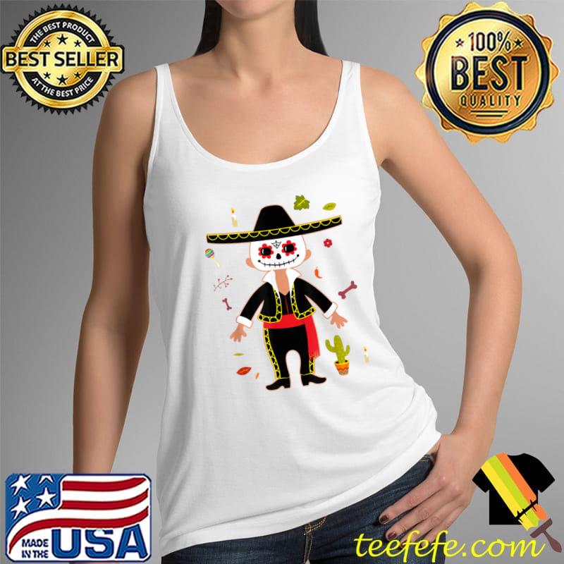 Sugar Skull Costume Toddler Boy Youth Kid Dia De Los Muertos T-Shirt Tank Top Sugar Skull Costume Toddler Boy Youth Kid Dia De Los Muertos T-Shirt Tank Top