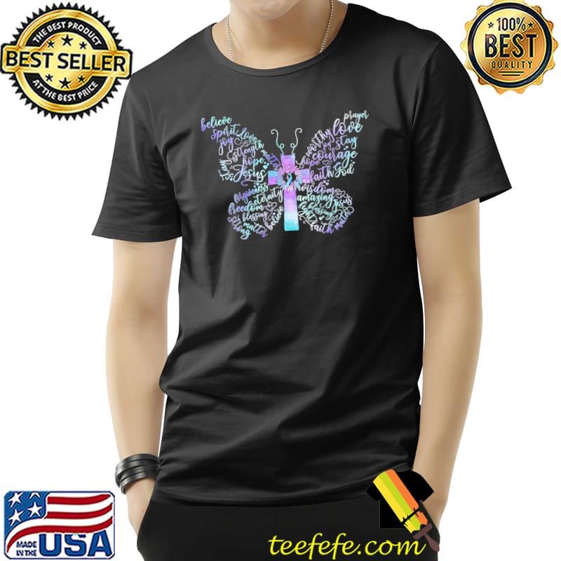 Suicide Prevention Awareness Teal And Purple Cross And Butterfly Shirt Unisex Suicide Prevention Awareness Teal And Purple Cross And Butterfly Shirt Unisex