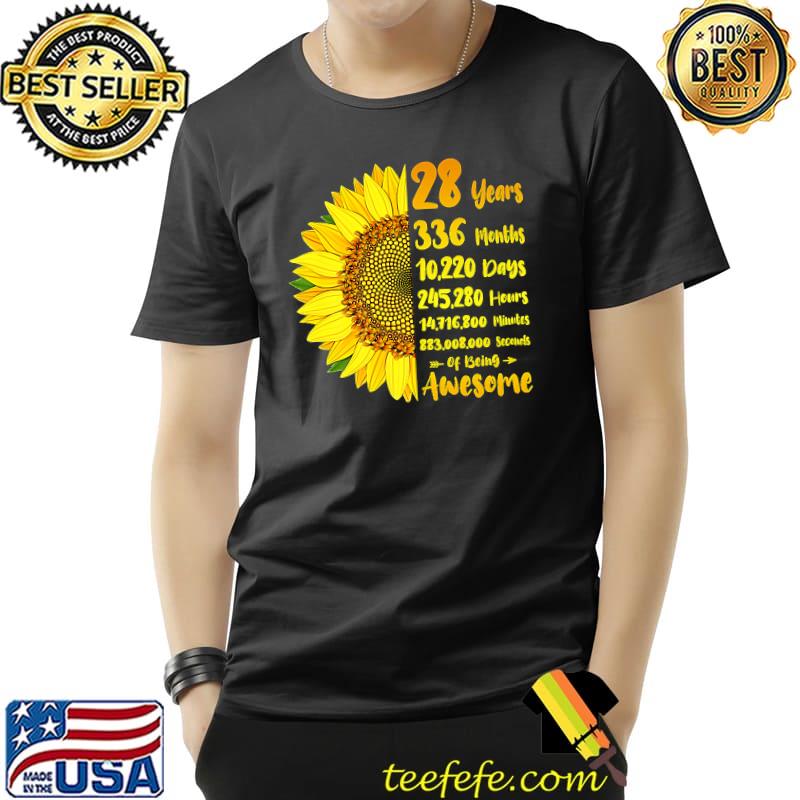 Sunflower 28th Birthday 28 Years 336 Months Of Being Awesome Premium T-Shirt Unisex Sunflower 28th Birthday 28 Years 336 Months Of Being Awesome Premium T-Shirt Unisex