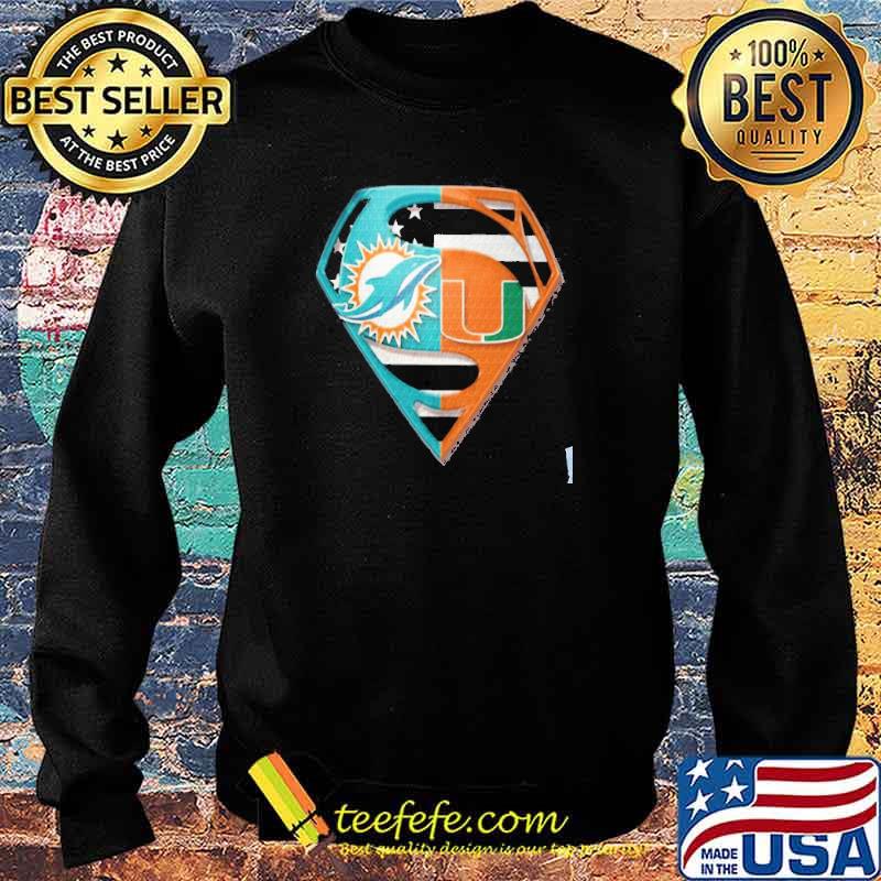 Superman Miami Dolphins And Miami Hurricanes shirt - Teefefe Premium ™ LLC