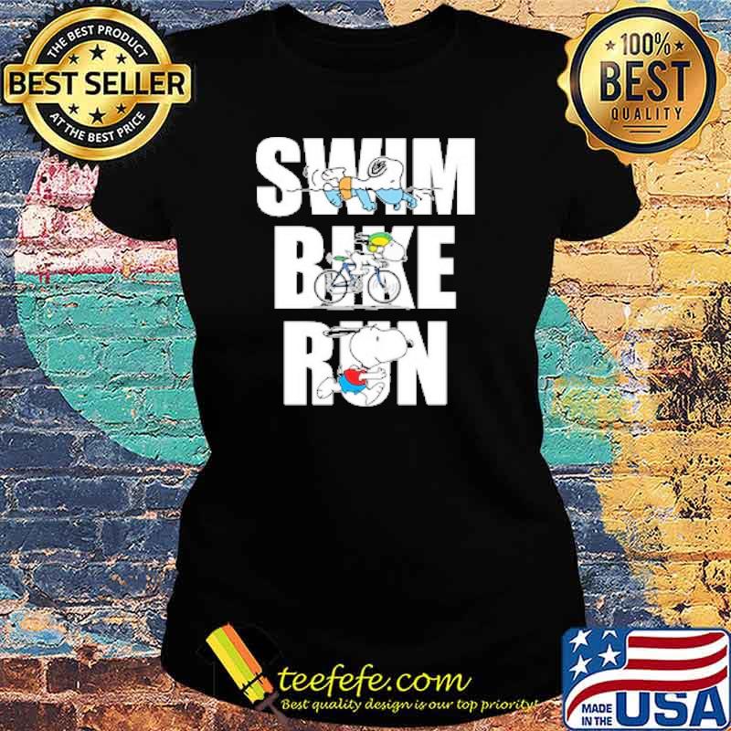 Swim bike run snoopy s Ladies tee Swim bike run snoopy s Ladies tee