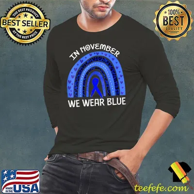 T1D Diabetes Awareness In November We Wear blue Rainbow T-Shirt
