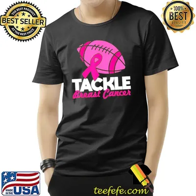 Tackle breast cancer awareness football survivor pink ribbon shirt