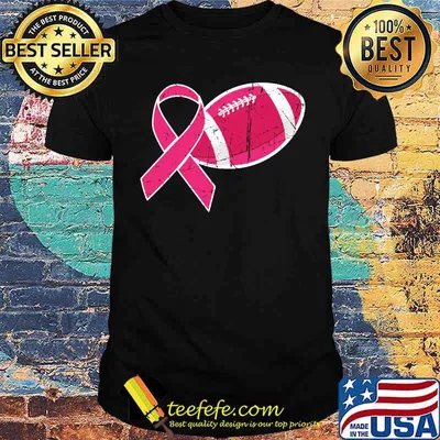 Tackle Breast Cancer Awareness Football Survivor Pink Ribbon T-Shirt