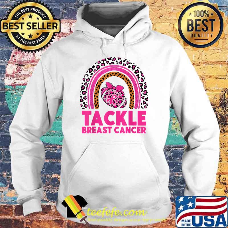 Tackle Breast Cancer Awareness Pink Ribbon Leopard Football T-Shirt Hoodie Tackle Breast Cancer Awareness Pink Ribbon Leopard Football T-Shirt Hoodie