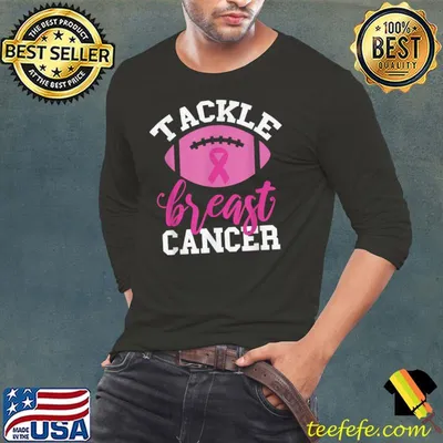 Tackle Breast Cancer Football Ribbon Breast Cancer Awareness T-Shirt