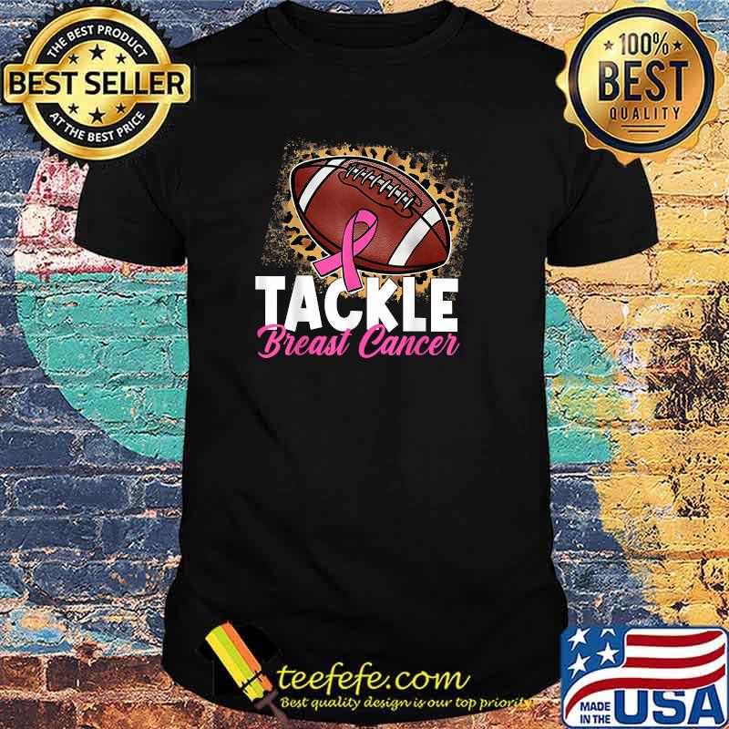 Tackle Breast Cancer Football Survivor Pink Ribbon Awareness T-Shirt