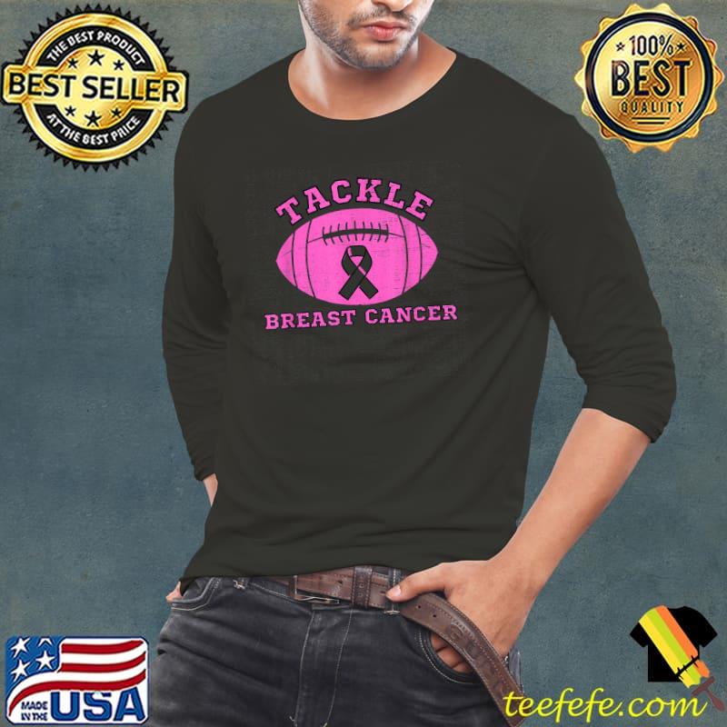Tackle Breast Cancer Pink Ribbon Awareness Football T-Shirt