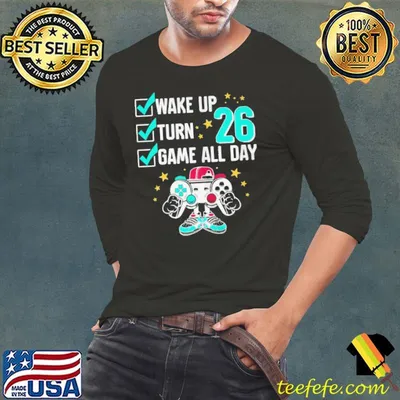 TEEN BOY GIRL GAMER BIRTHDAY 26 YEARS OLD LEVEL 26 UNLOCKED SHIRT