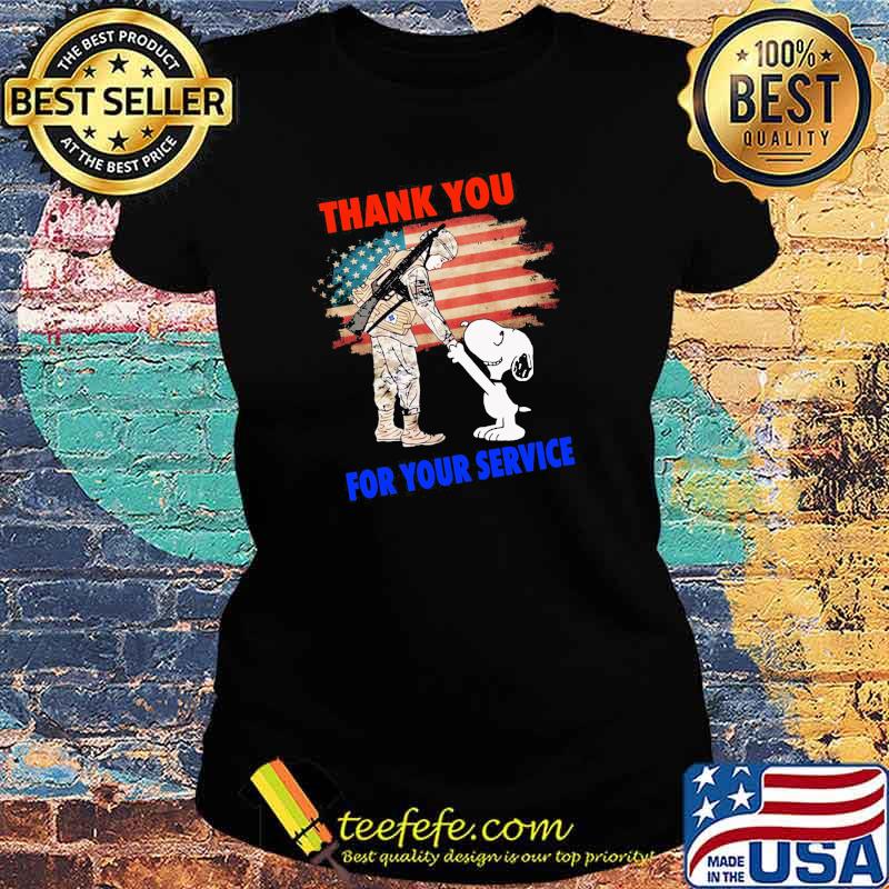 Thank You For Your Service Snoopy Veteran American Flag Shirt Ladies tee Thank You For Your Service Snoopy Veteran American Flag Shirt Ladies tee