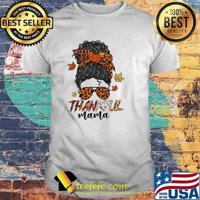 Thankfull Mama Lepoard Messy Bun Shirt