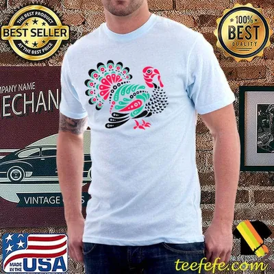 Thanksgiving Day Pilgrim Turkey Tattoo, Christmas Food T-Shirt