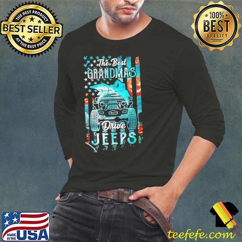 THe Best Grandmas Drive Jeeps Flag Halloween Shirt