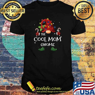 The Cool Mom Gnome Buffalo Plaid Christmas Tree Light T-Shirt