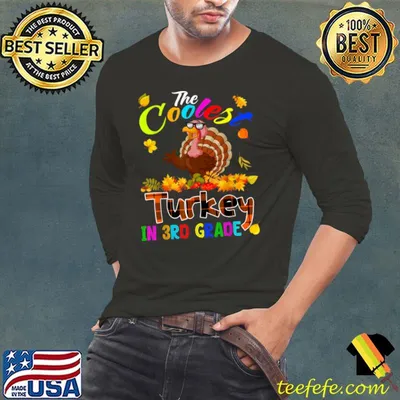 The Coolest Turkey In 3rd Grade Thanksgiving Turkey Plaid T Shirt