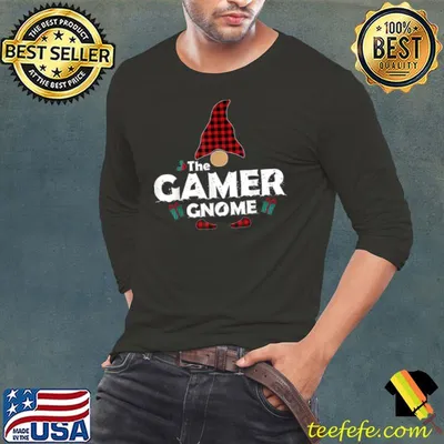 The Gamer Gnome Buffalo Plaid Matching Family Christmas T Shirt