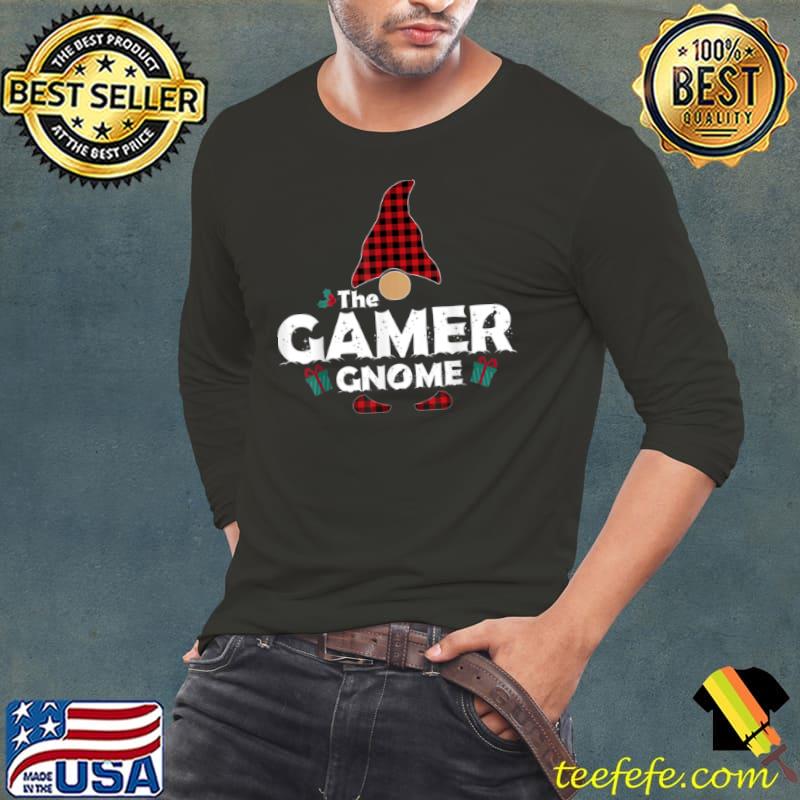 The Gamer Gnome Buffalo Plaid Matching Family Christmas T Shirt