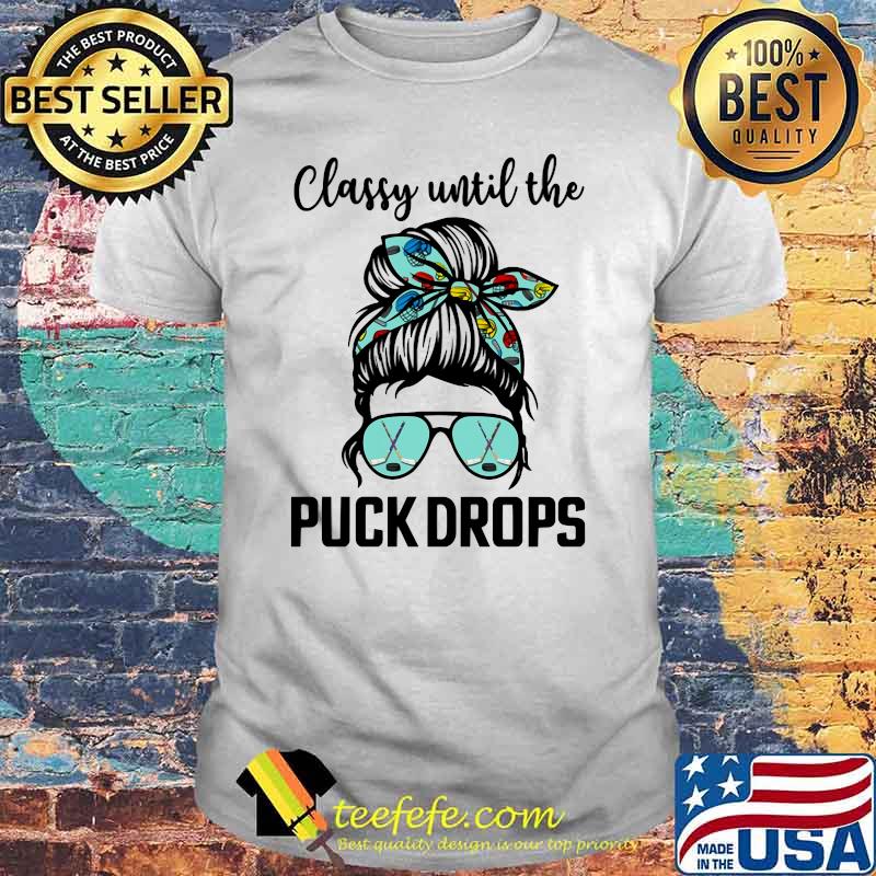 The Puck Drops Glasses And Hair Bun T-Shirt