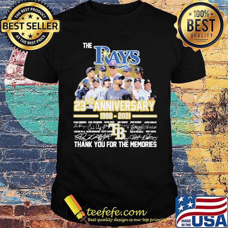 The rays 23rd anniversary 1998 2021 thank you for the memories signatures shirt