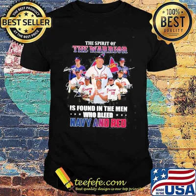 The Spirit Of The Warrior Is Found In The Man Who Bleed Navy And Red Signature Shirt