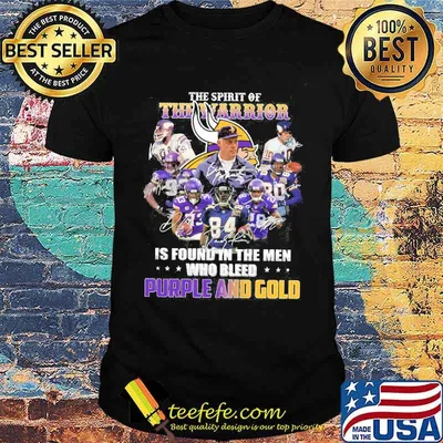 The spirit of the warrior is found in the men who bleed purple and gold Minnesota Vikings logo football signature shirt