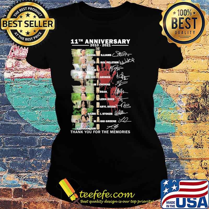 The Walkingdead 11th Anniversary Thank You For The Memories Signature Shirt Ladies tee The Walkingdead 11th Anniversary Thank You For The Memories Signature Shirt Ladies tee