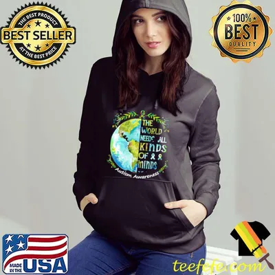 The world needs all kinds of minds autism awareness earth shirt