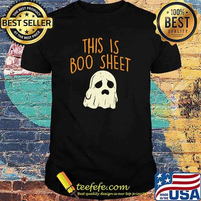 This Is Boo Sheet Sad Ghost Funny Pun Halloween T-shirt