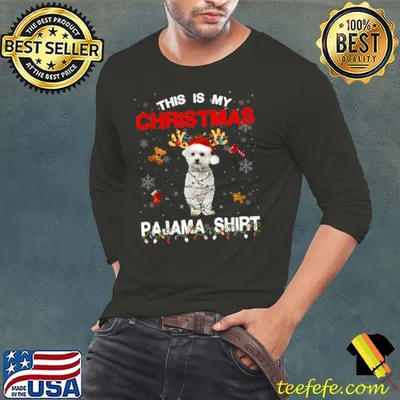 This Is My Christmas Pajama Shirt Maltese Xmas Lights T Shirt