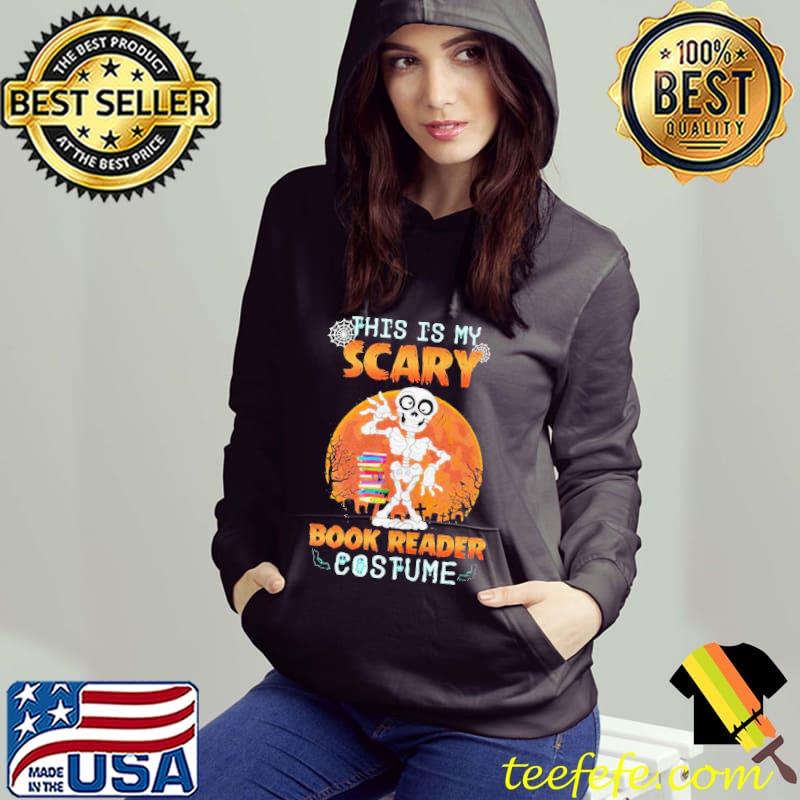 THis IS My Scary Book Reader Costume Skull Blood Moon shirt