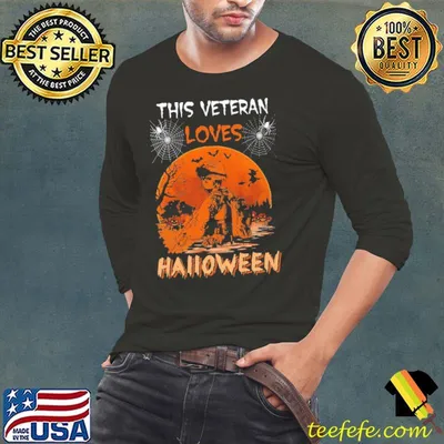 This veteran loves halloween skull blood moon spider halloween shirt