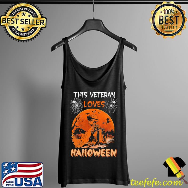This veteran loves halloween skull blood moon spider halloween s Tank Top This veteran loves halloween skull blood moon spider halloween s Tank Top