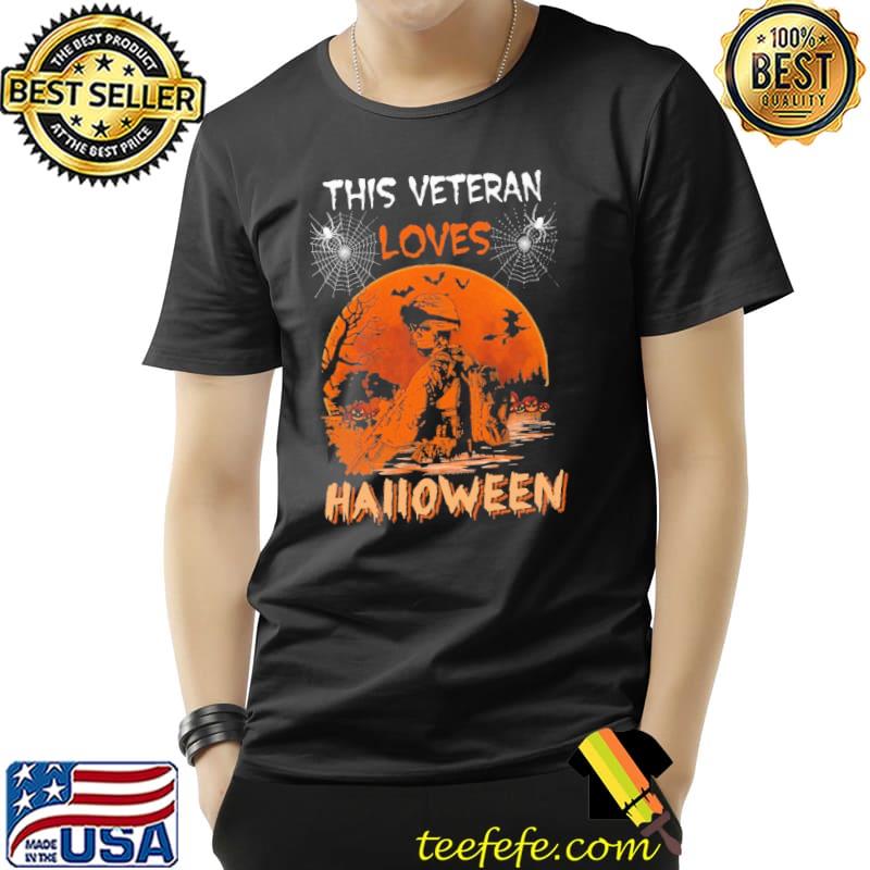 This veteran loves halloween skull blood moon spider halloween s Unisex This veteran loves halloween skull blood moon spider halloween s Unisex