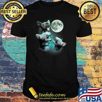 Three Hairless Sphynx Cats Howl At Moon 3 Wolfs Funny Parody T-Shirt