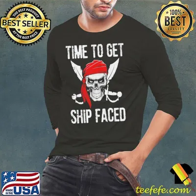 TIME TO GET SHIP FACED PIRATE SKULL SUMMER VACATION SHIRT