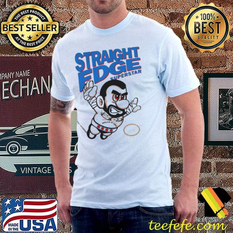 Top cM Punk Mario Straight Edge Superstar T-s Unisex Top cM Punk Mario Straight Edge Superstar T-s Unisex