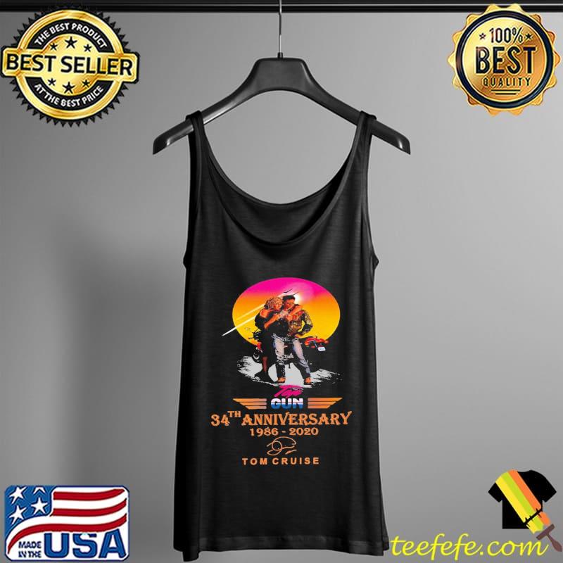 Top Gun 34th Anniversary 1986 2020 Tom Cruise Signature Shirt Tank Top Top Gun 34th Anniversary 1986 2020 Tom Cruise Signature Shirt Tank Top