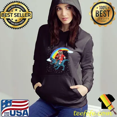 Top pug Dog Riding Dinosaur T rex Christmas Kids Boys Girls Xmas T-Shirt