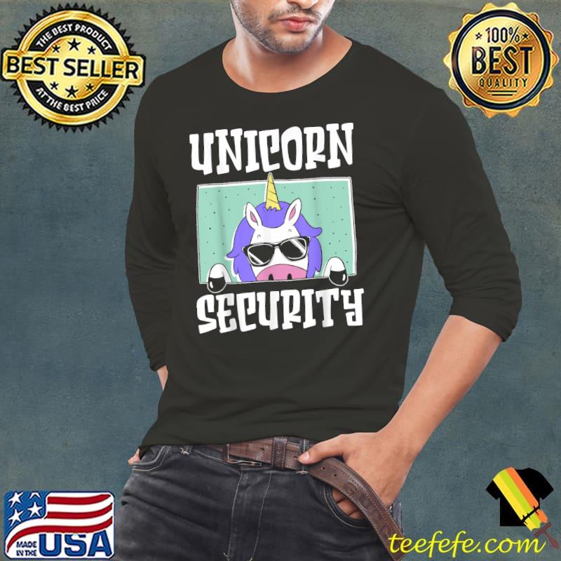 Unicorn Security Halloween Dad Mom Daughers Adult Costume T-Shirt