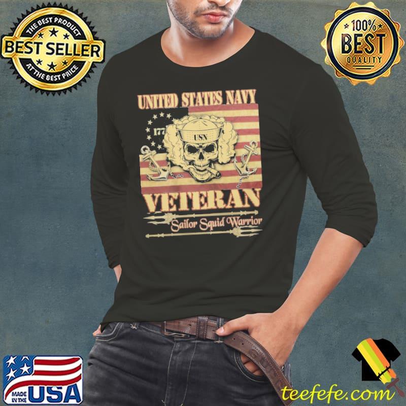 United states navy veteran sailor squid warrior skull american flag shirt United states navy veteran sailor squid warrior skull american flag shirt
