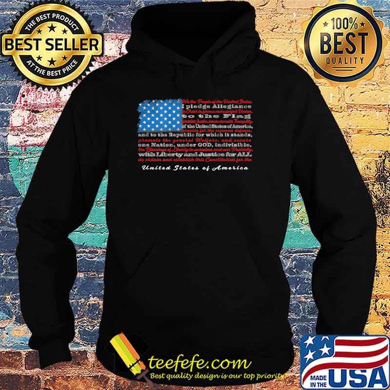 US Flag with Constitution Preamble and Pledge of Allegiance T-Shirt Hoodie US Flag with Constitution Preamble and Pledge of Allegiance T-Shirt Hoodie