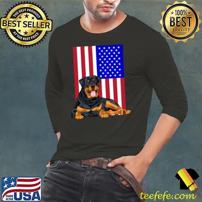 Us Pride 4Th Of July Dog Gift Patriotic Rottweiler America Flag Shirt