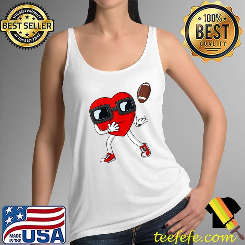 Valentines Day Heart Football Receiver Tight End Boys Kids T-Shirt Tank Top Valentines Day Heart Football Receiver Tight End Boys Kids T-Shirt Tank Top
