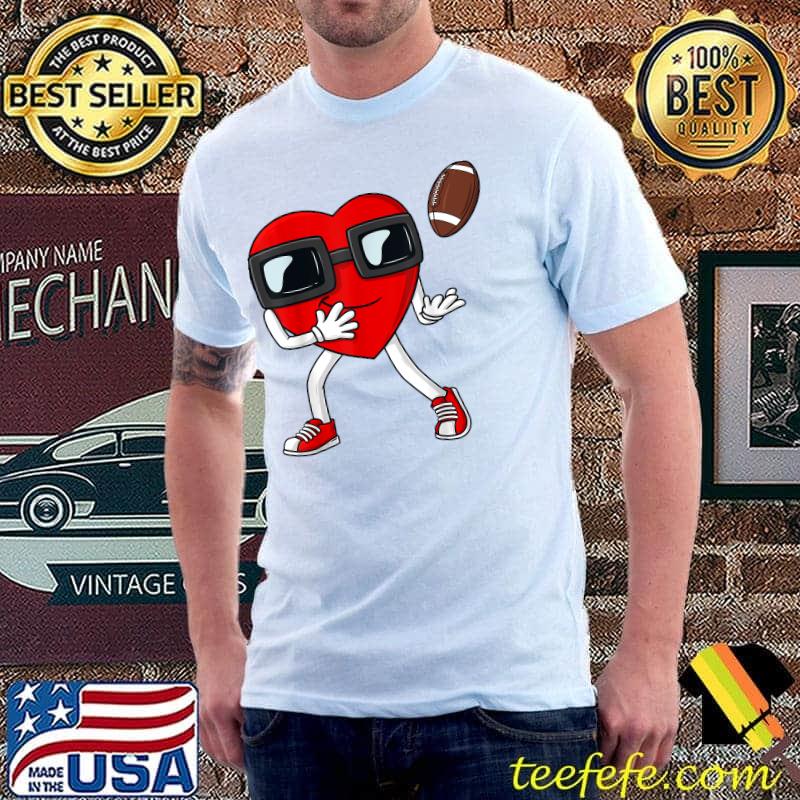 Valentines Day Heart Football Receiver Tight End Boys Kids T-Shirt Unisex Valentines Day Heart Football Receiver Tight End Boys Kids T-Shirt Unisex