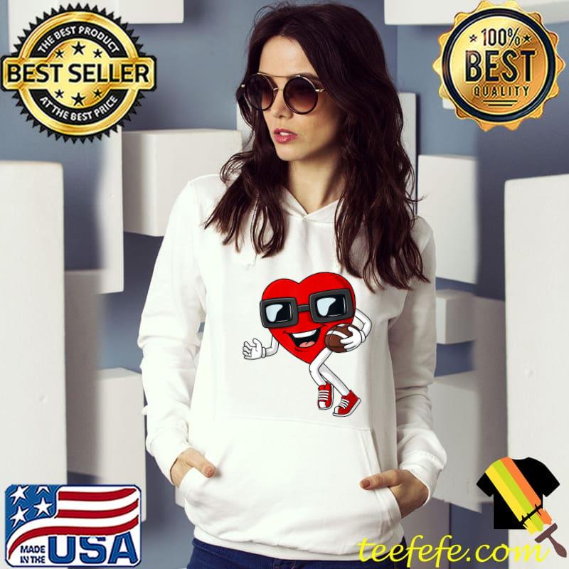 Valentines Day Heart Running With A Football Boys Kids Teens T-Shirt Hoodie Valentines Day Heart Running With A Football Boys Kids Teens T-Shirt Hoodie