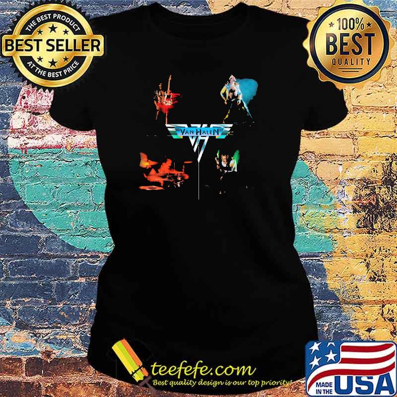Van Halen Band Guitar Drum Bass Shirt Ladies tee Van Halen Band Guitar Drum Bass Shirt Ladies tee