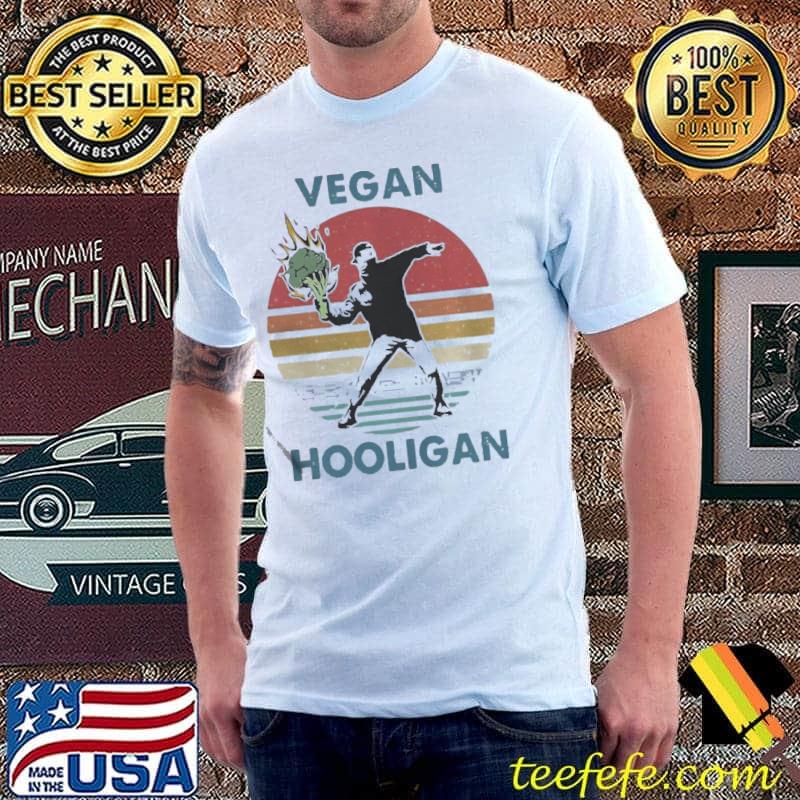 VEGAN HOOLIGAN VINTAGE RETRO SHIRT Unisex VEGAN HOOLIGAN VINTAGE RETRO SHIRT Unisex