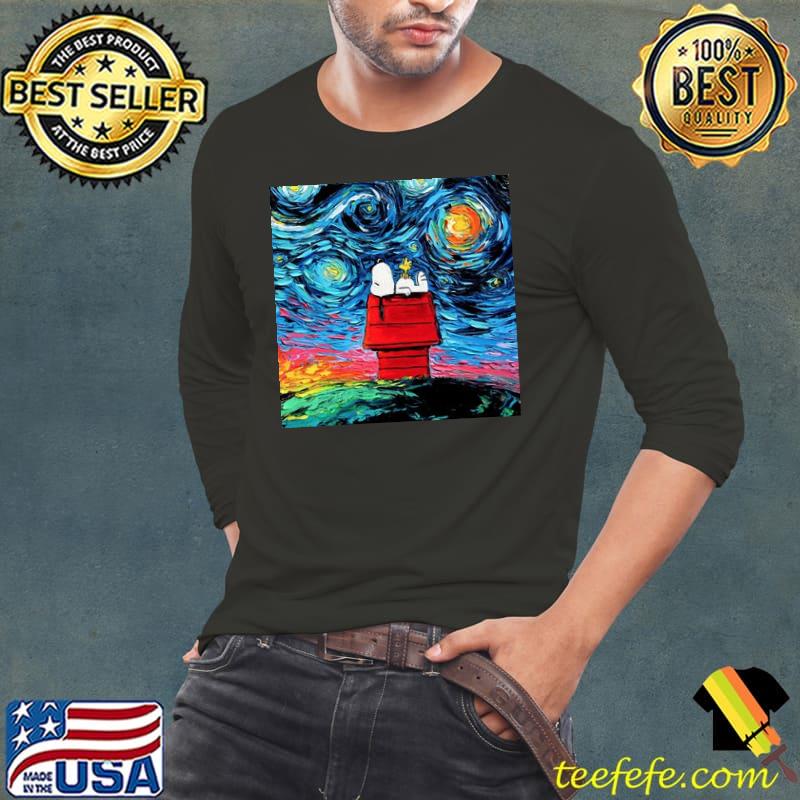 Vincent van Gogh Snoopy Lying Shirt Long Sleeve Tee Vincent van Gogh Snoopy Lying Shirt Long Sleeve Tee
