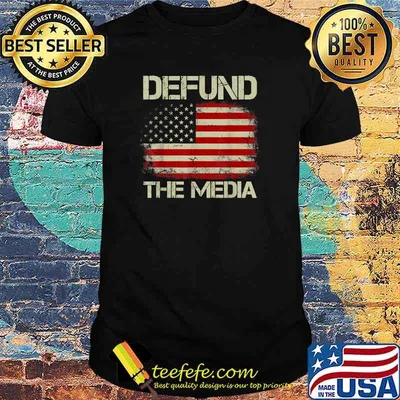 Vintage American Flag Defund The Media T-Shirt